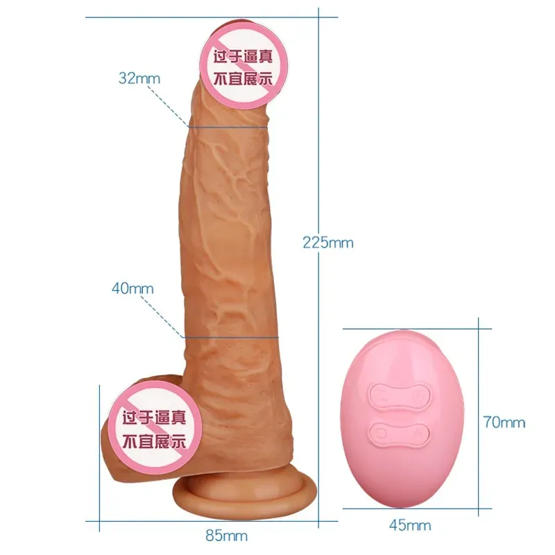 Dildo Vibrador Control Rotador que se Calienta