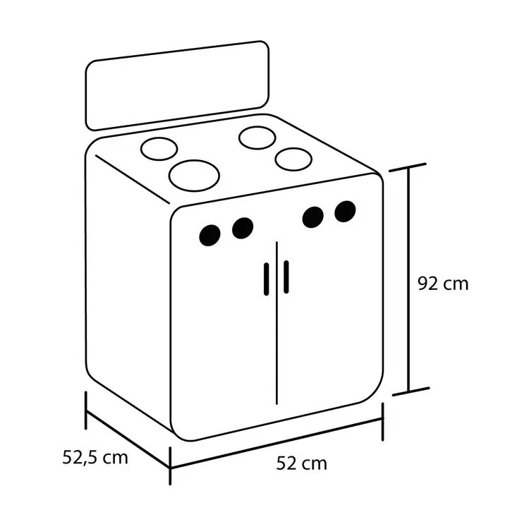 Estufa de Piso HACEB 4 Puestos Gas Natural Gabinete Torre