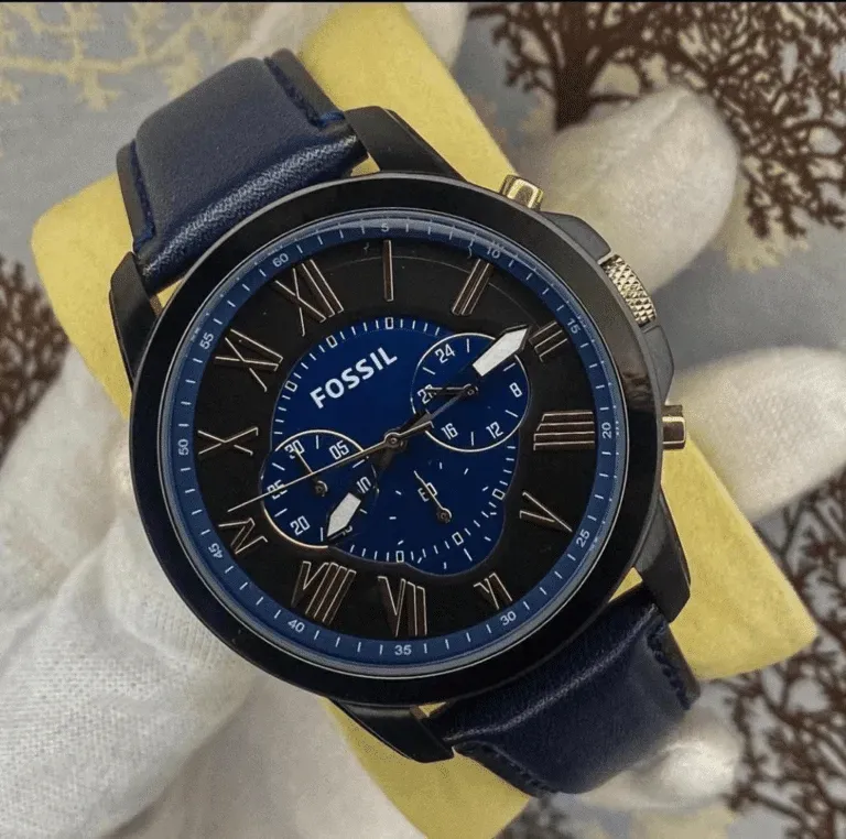 Fossil Grant Chronograph Navy Leather FS5061