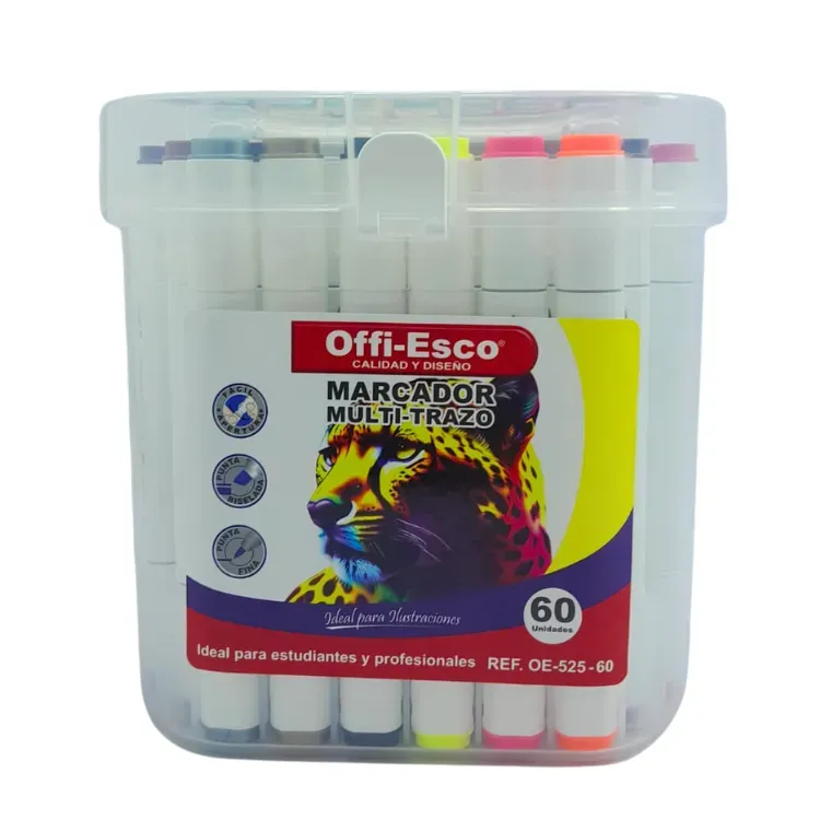 Marcadores Tinta De Alcohol Offi Esco X60 Doble Punta