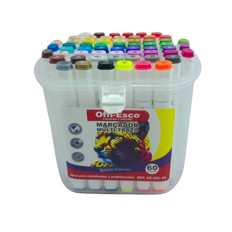 Marcadores Tinta De Alcohol Offi Esco X60 Doble Punta