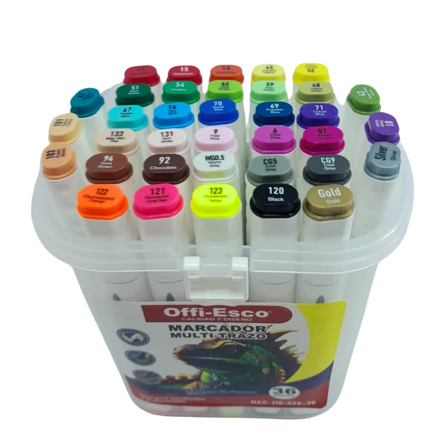 Marcadores Tinta De Alcohol Offi Esco X36 Doble Punta