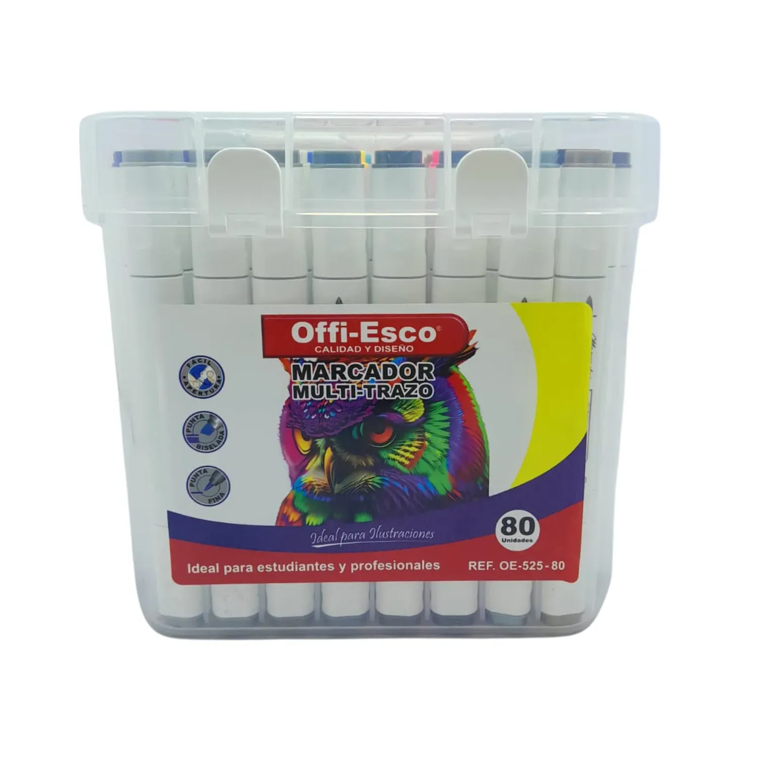 Marcadores Tinta De Alcohol Offi Esco X80 Doble Punta