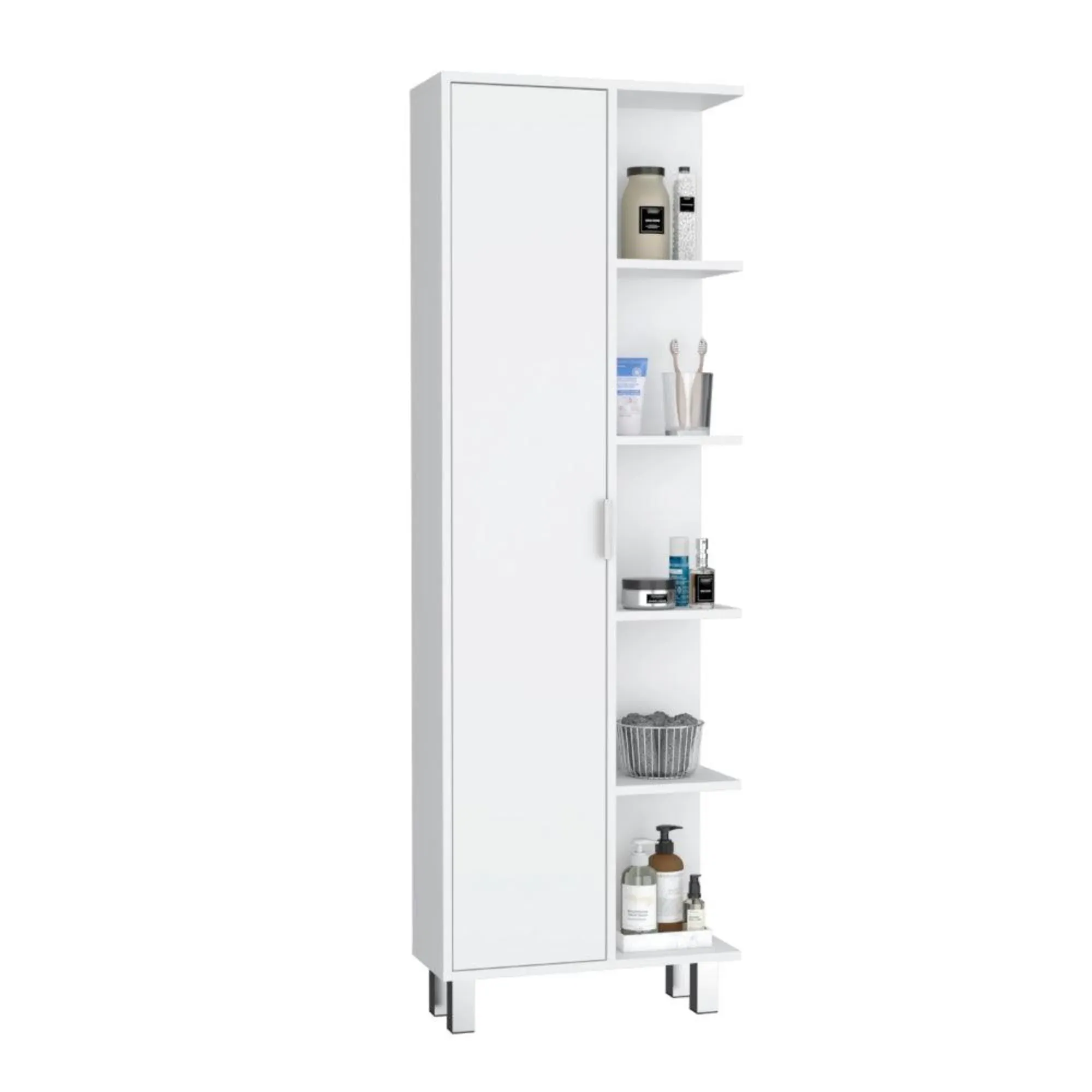 Mueble Auxiliar De Baño Crovic, Blanco, Con Puerta Abatible ZF