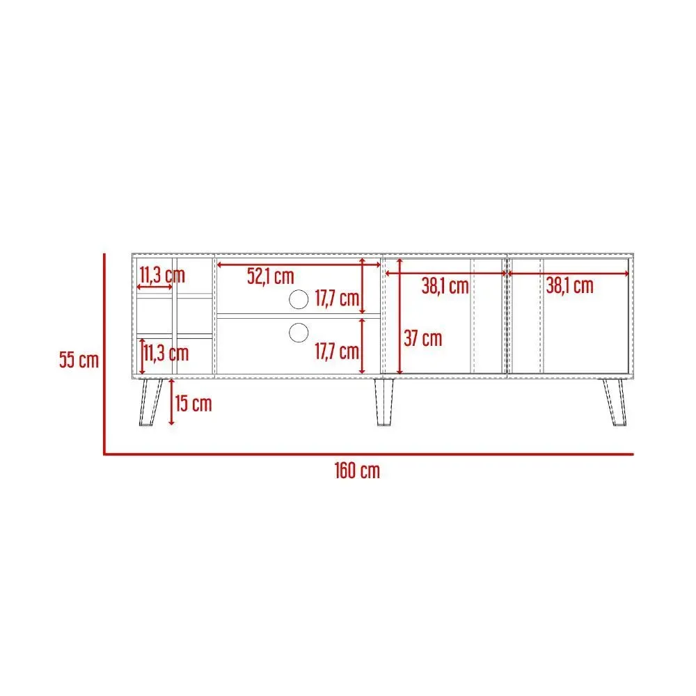 Mesa para Tv Zaragoza, Milan y Capri con espacio para Televisor de 70"