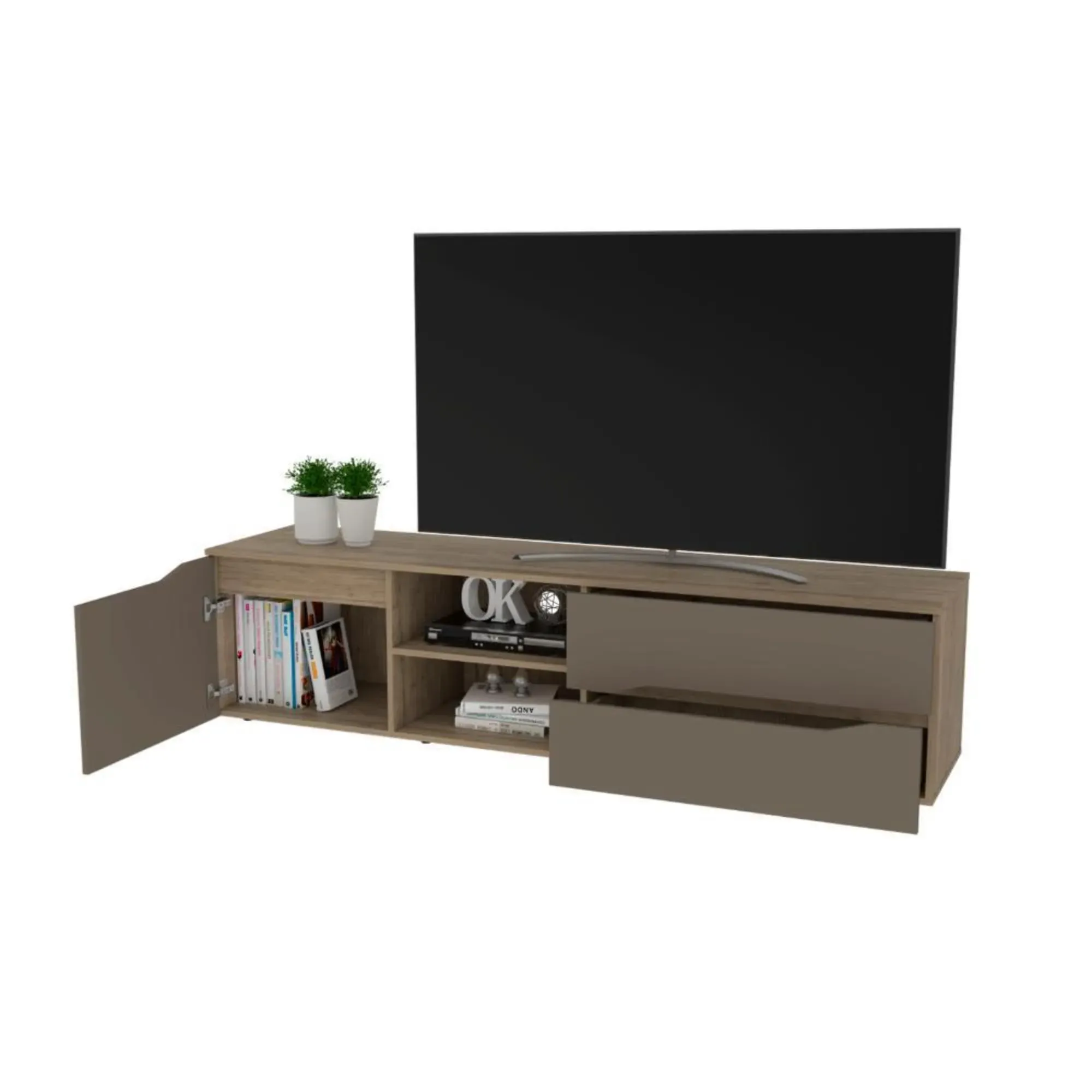 Mesa para TV Yeko, Cocoa, Para TV Hasta 60'' y  Puerta Abatible