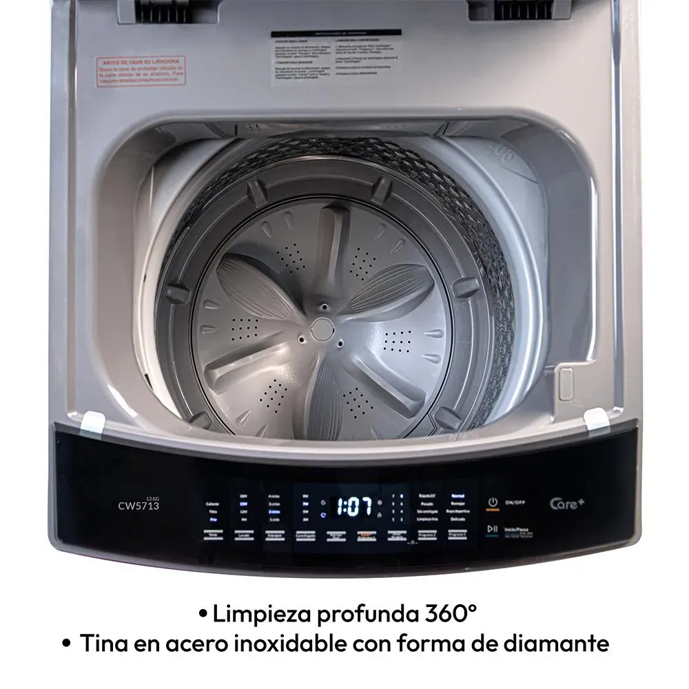 Lavadora Automática 13 Kg - De 29 Lb Challenger, Color Gris