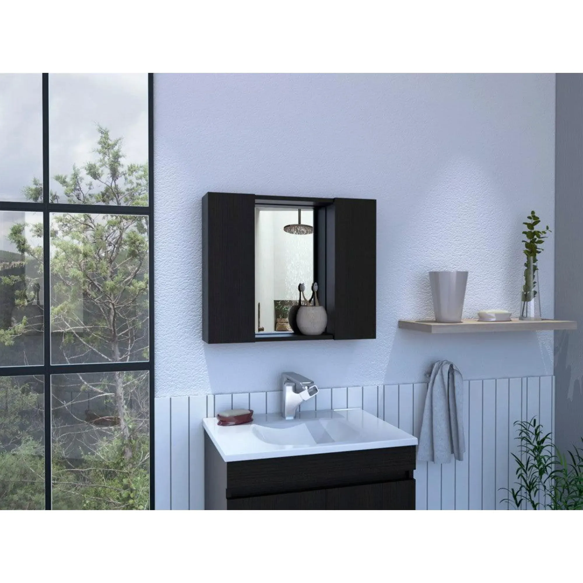 Estantería De Baño Kova, Wengue, Con Cuatro Entrepaños ZF