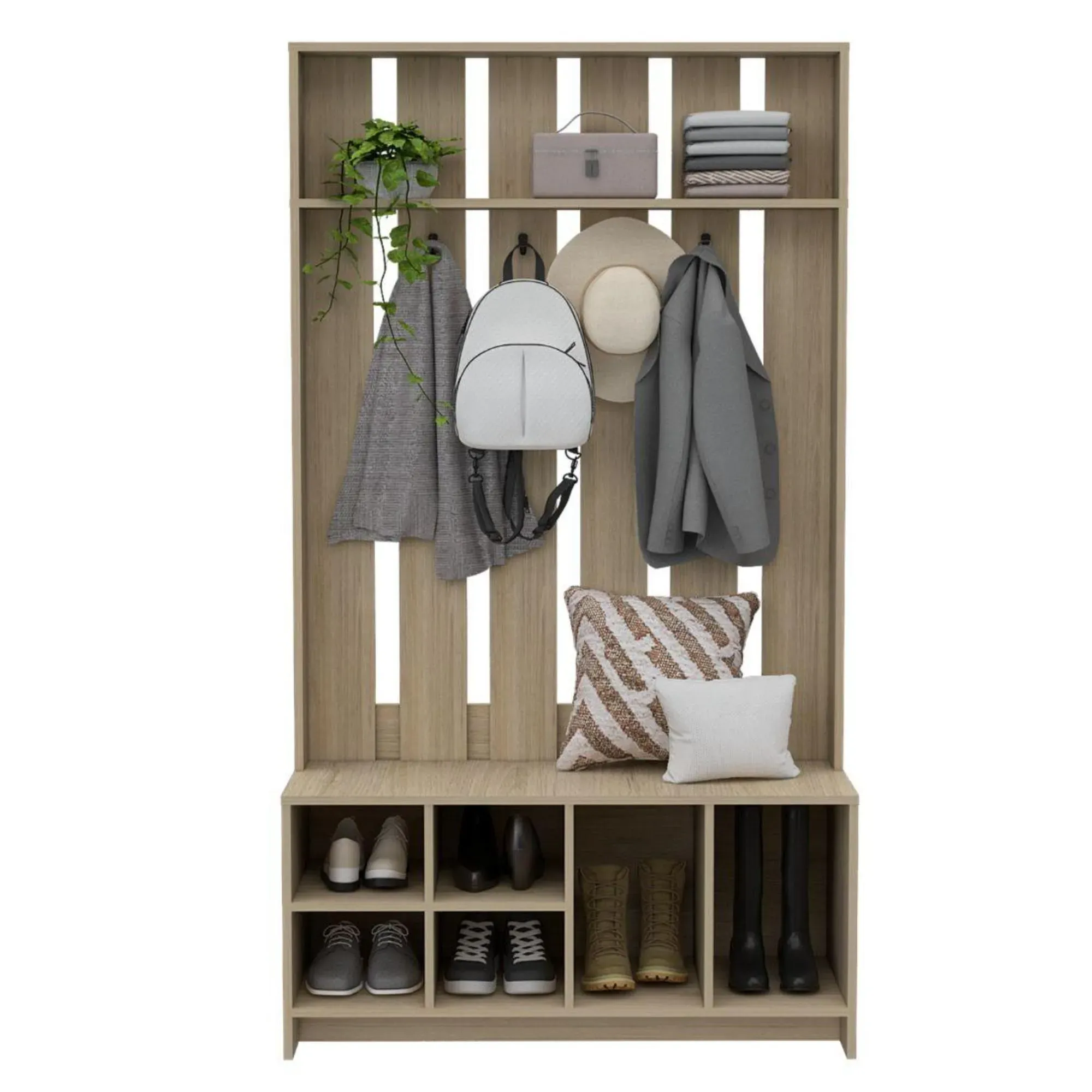 Mueble Auxiliar Zapatero, Beige, Ideal Para Ubicar Bolsos Entre Otros