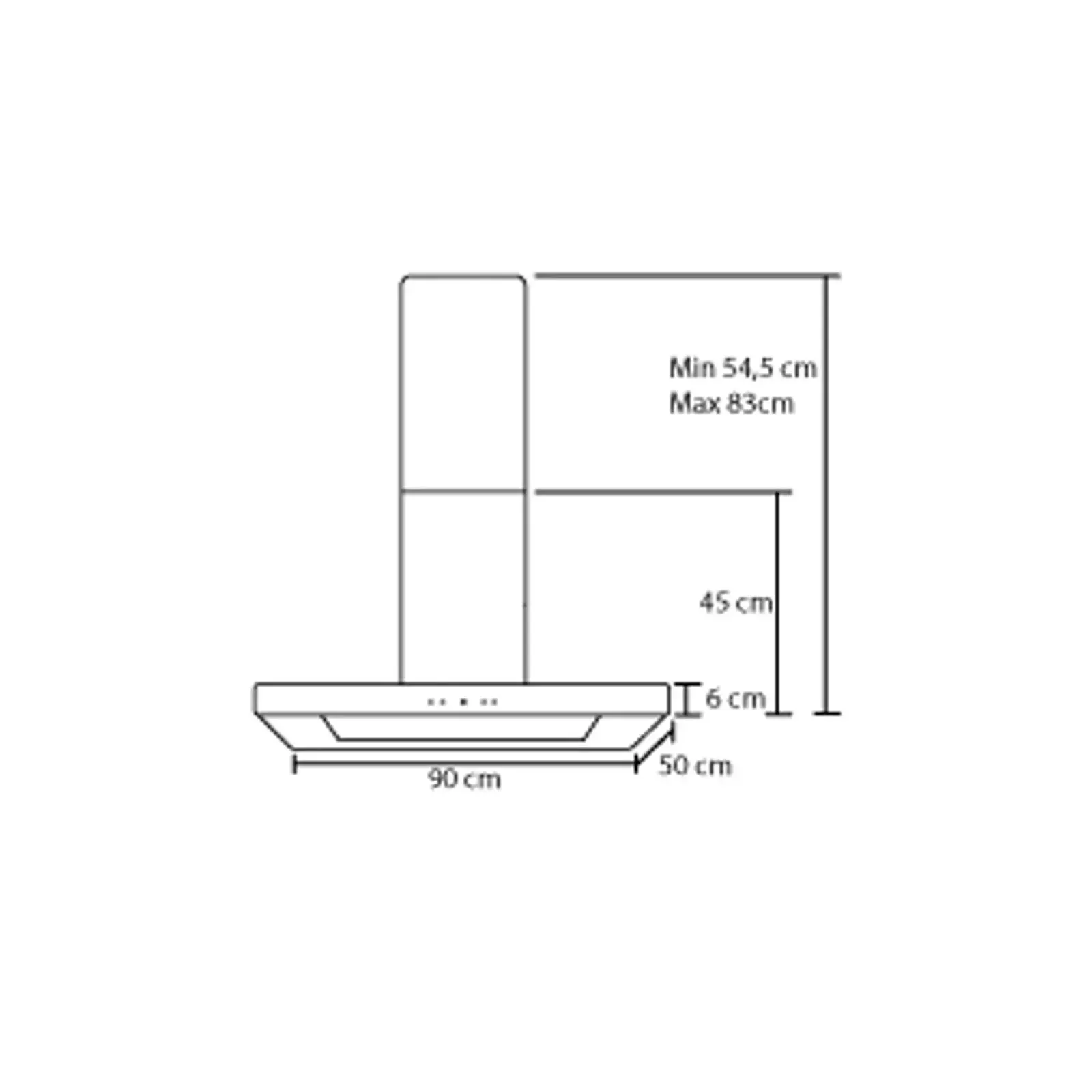 Campana Península Asaí Inox 90 cm 3 velocidades Haceb