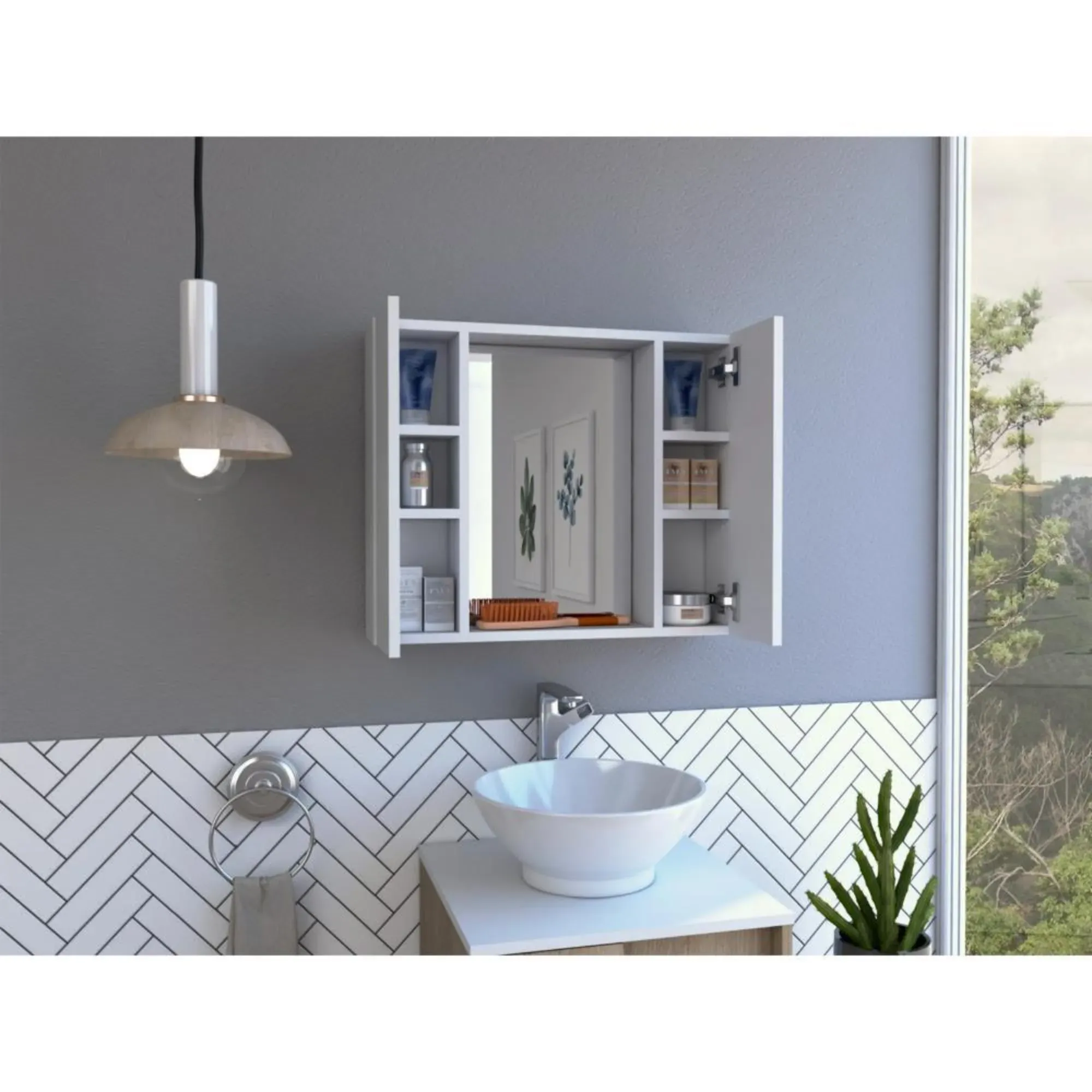 Estantería De Baño Kova, Blanco, Con Cuatro Entrepaños ZF