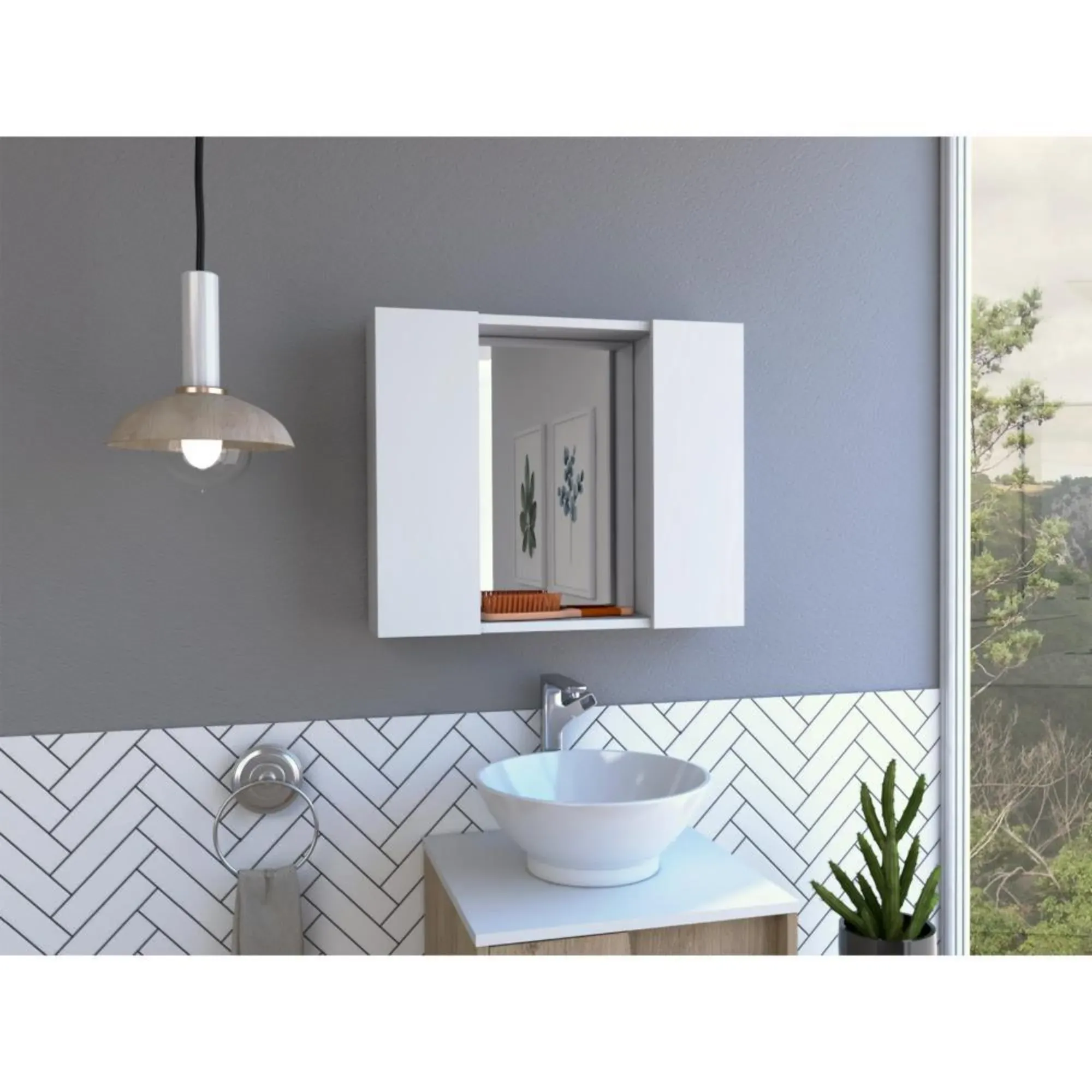 Estantería De Baño Kova, Blanco, Con Cuatro Entrepaños ZF