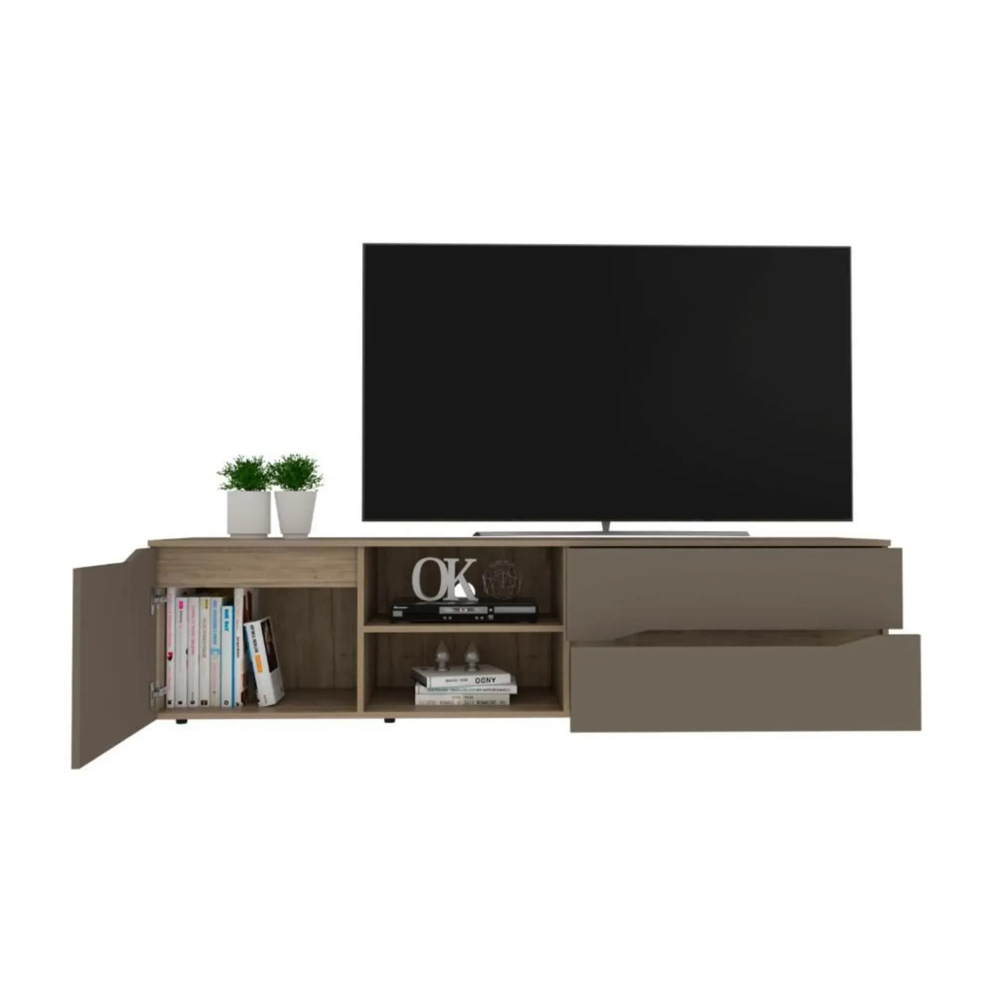 Mesa para TV Yeko, Cocoa, Para TV Hasta 60'' y  Puerta Abatible