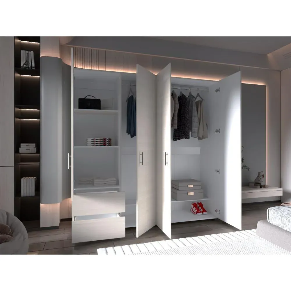 Closet Light 200, Nevado Y Blanco, Con Amplios Espacios De Almacenamiento