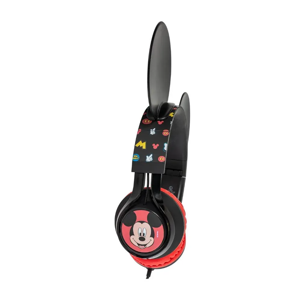 Audífonos De Diadema Kalley Alámbricos On Ear Mickey Mouse De Disney Negro Y Rojo