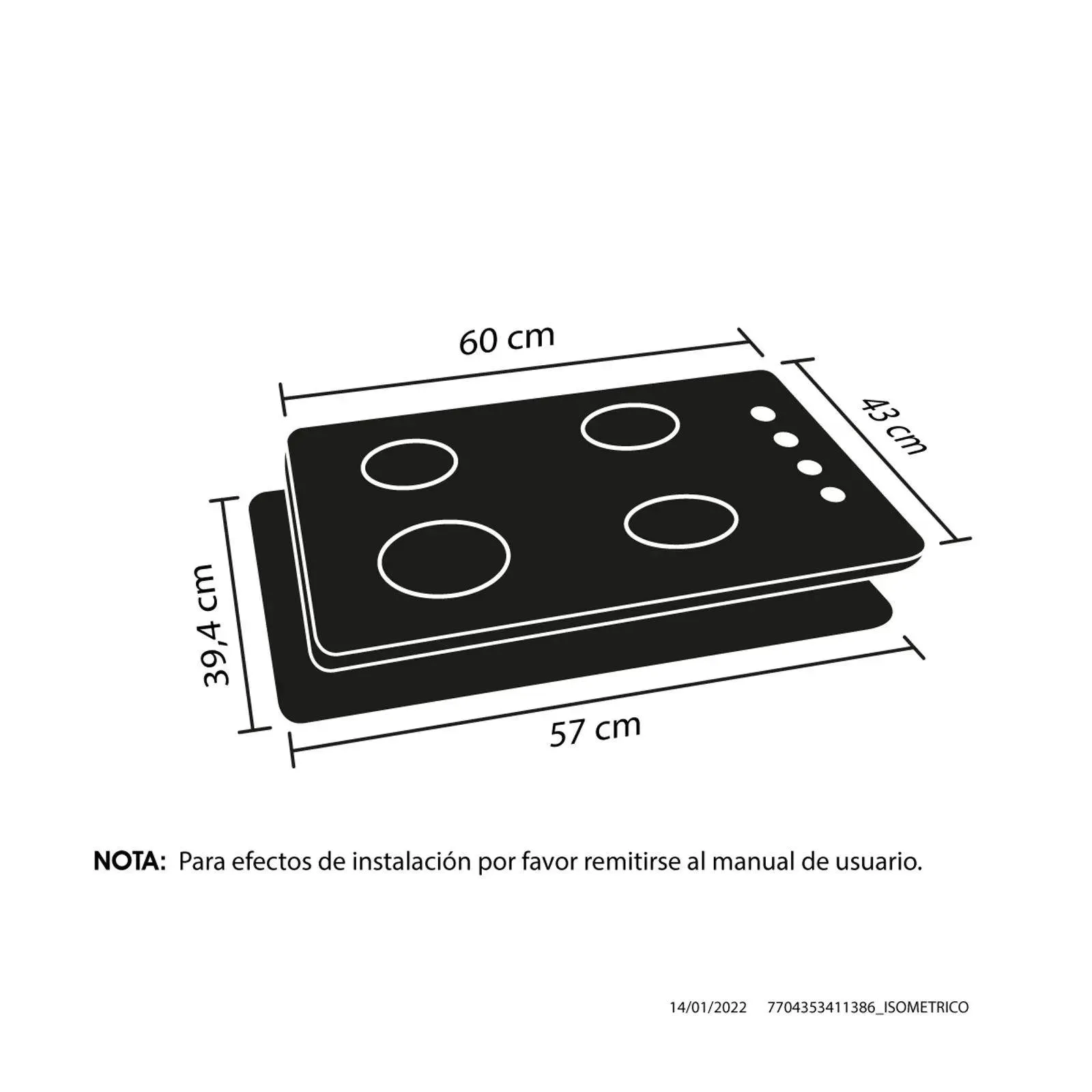 Estufa De Empotrar Tandoori Cristal 60X43 Cm Gas Natural Haceb