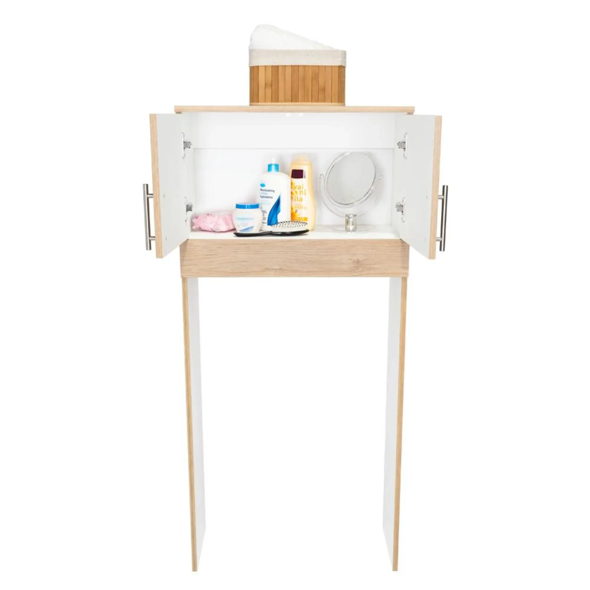 Gabinete De Baño Aqua 6, Beige y Blanco, Con Dos Puertas Para Su Almacenamiento