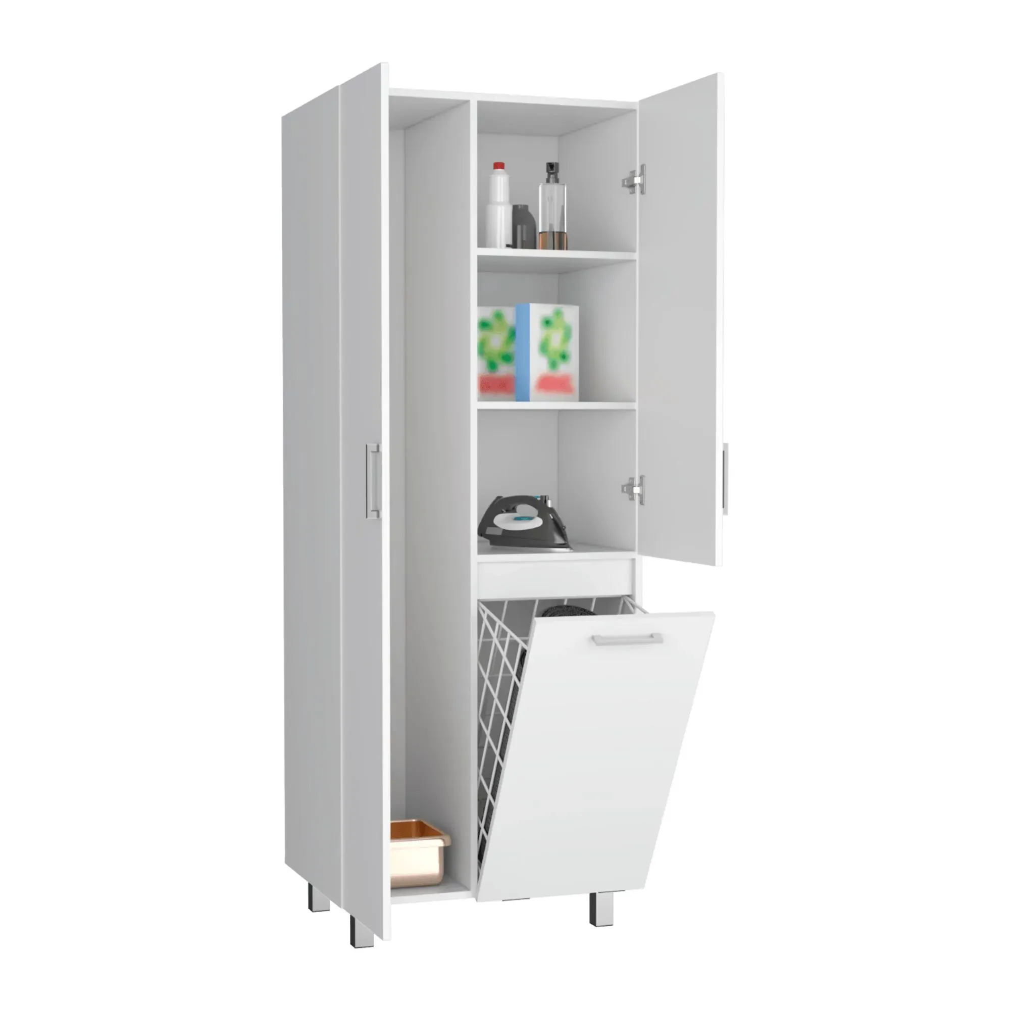 Mueble de Aseo Ameris, Blanco, Gran Espacio Para Almacenar Articulos De Aseo