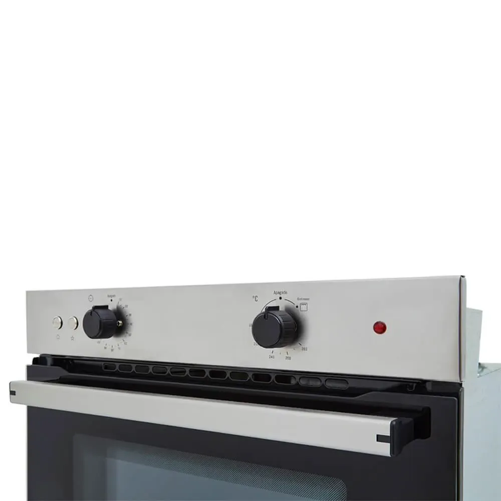 Horno Mixto Tofu 60 Cm Inox Con Vidrio Negro Gas Natural 120V Haceb