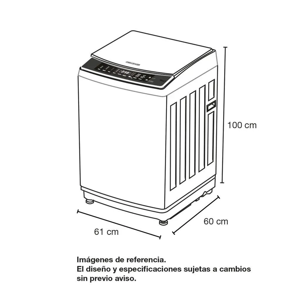 Lavadora Automática 15 Kg - De 33 Lb Challenger Color Gris