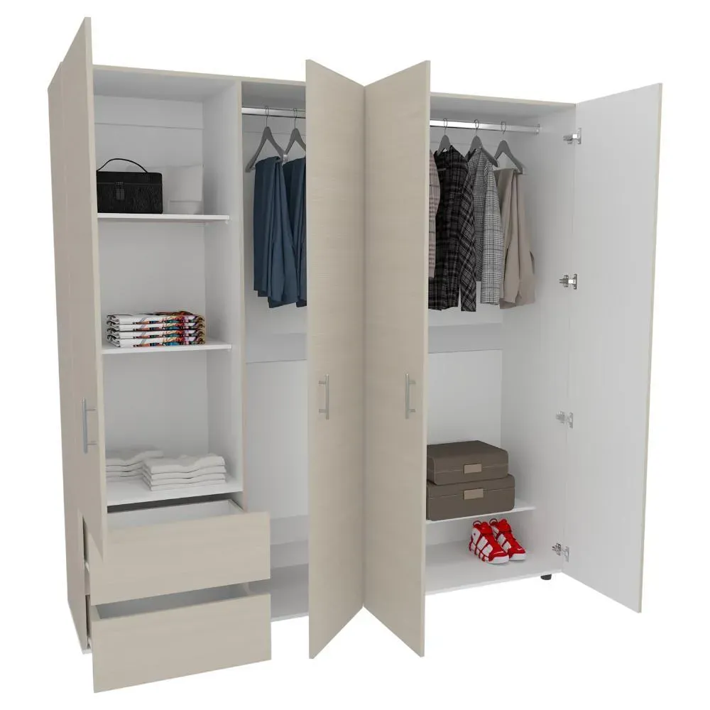 Closet Light 200, Nevado Y Blanco, Con Amplios Espacios De Almacenamiento