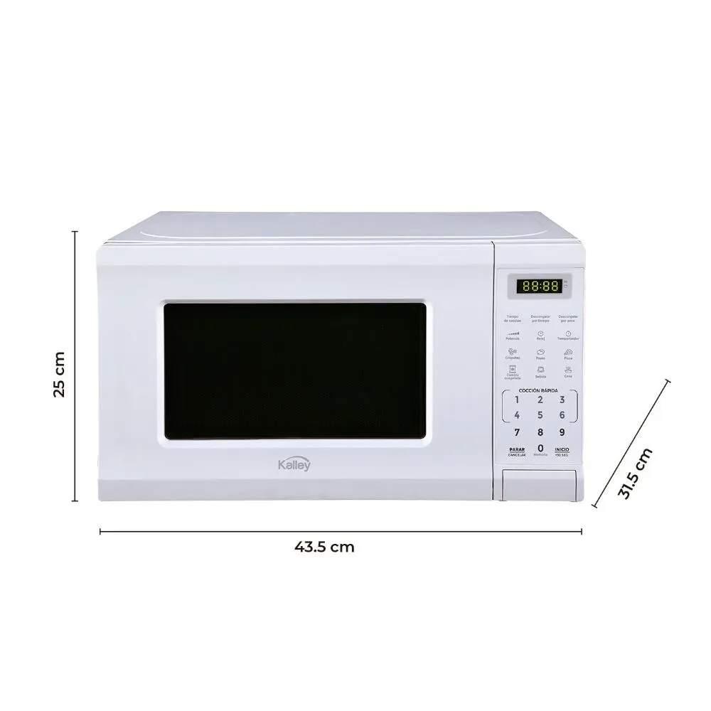 Horno Microondas Kalley 0.7 Pies K-MW07Blanco Blanco