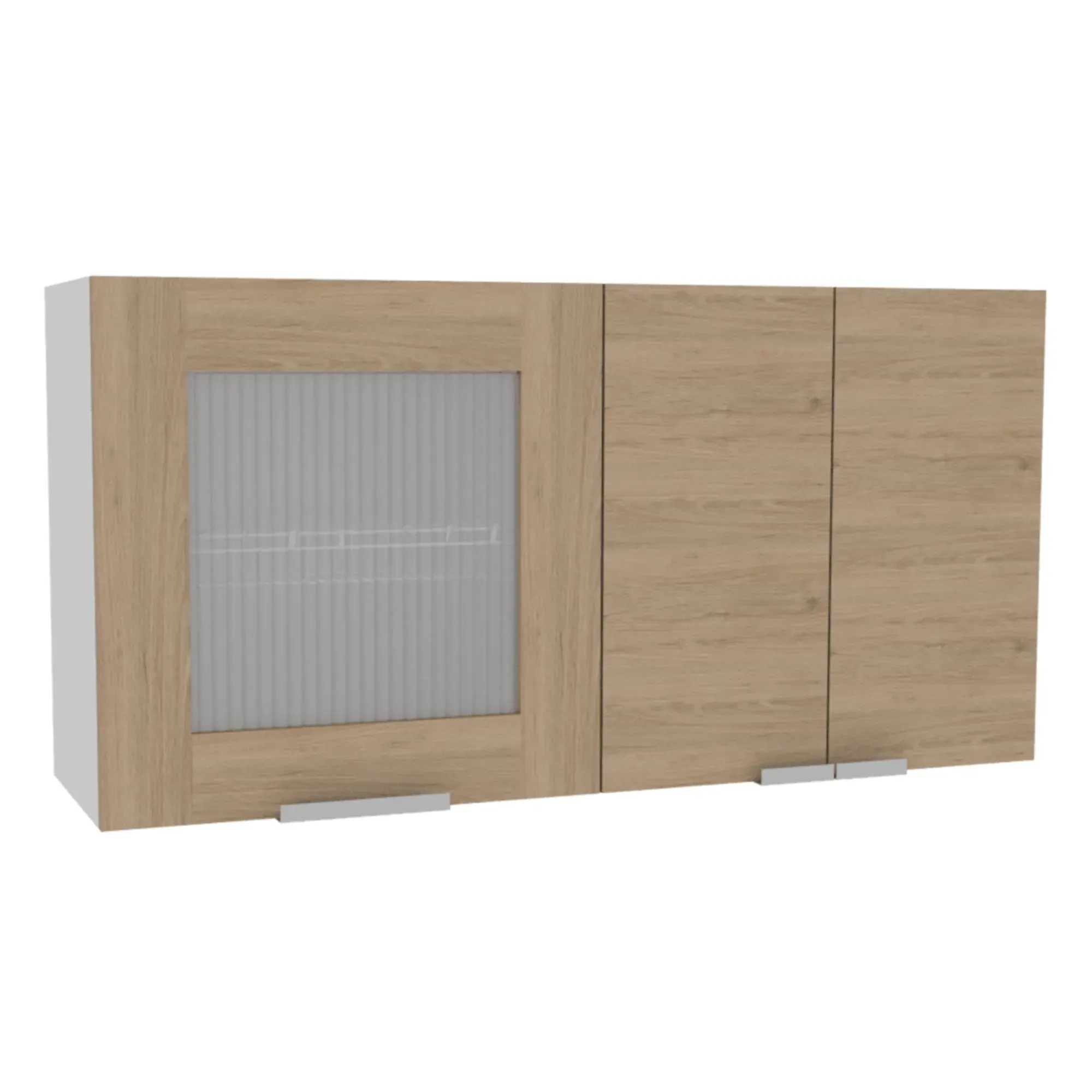 Gabinete Superior Diamante, Beige y Blanco, Con Tres Puertas Abatibles