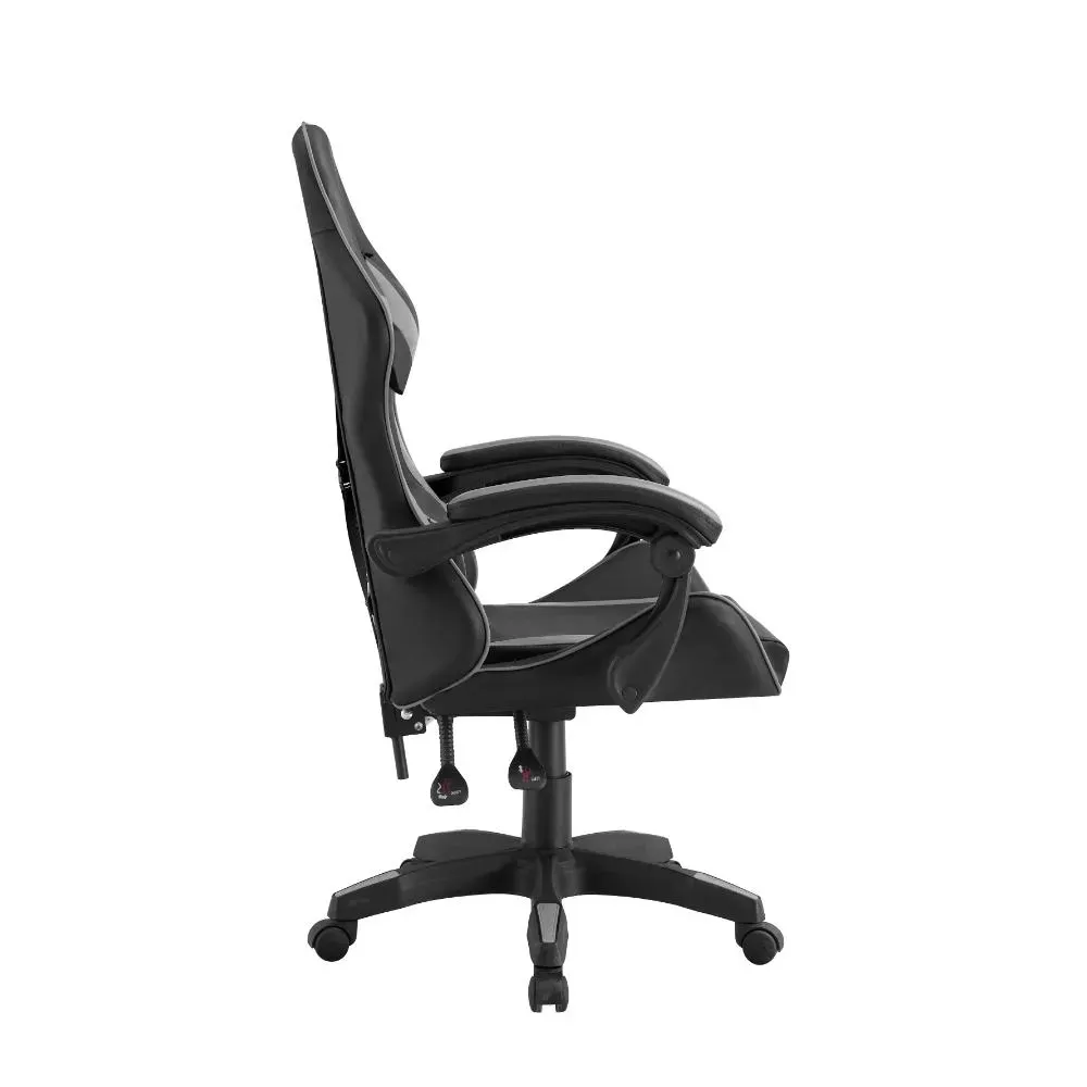 Silla Gamer Bmg-17, Negro Y Gris, Con Cómodo Espaldar Y Rodachines