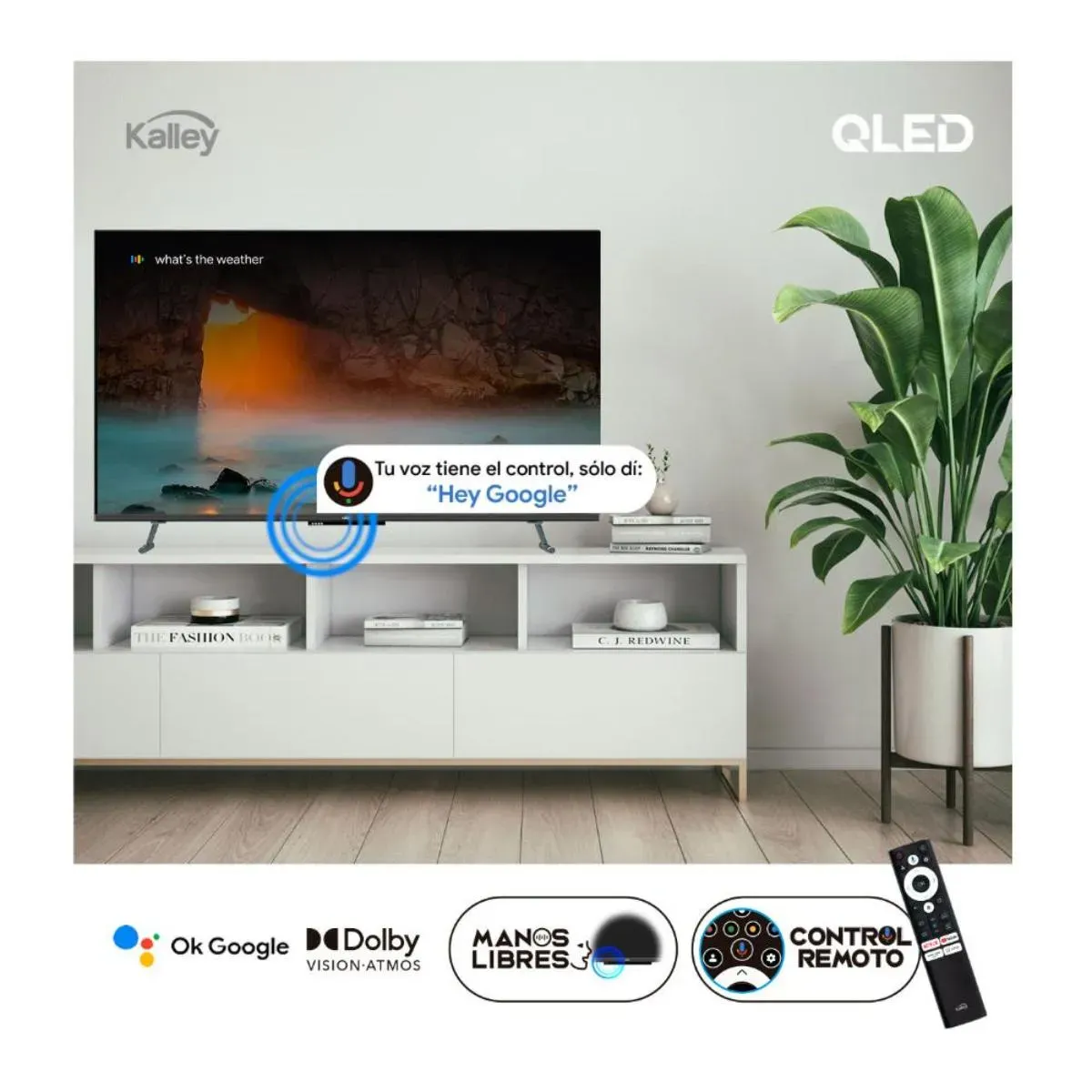 Tv Kalley 43"Con Sistema Google TV, Pantalla 4K-UHD, Tecnología QLED