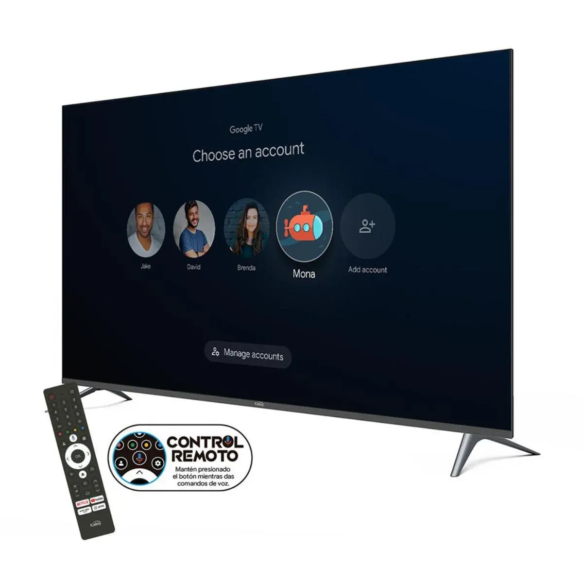 Tv Kalley 50" Con Sistema Google Tv, Pantalla 4K Uhd Con Tecnología Qled