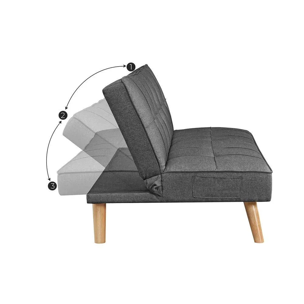 Sofá Cama Galet, Gris Oscuro, Sillón Reclinable 3 Puestos