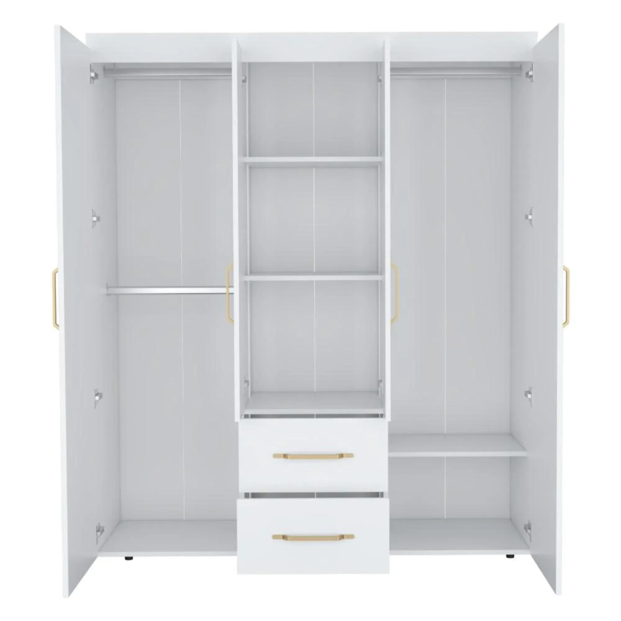 Closet Bariloche Bombay Eco, Blanco Duqueza y Dorado, Pequeño Con  Entrepaños y Cuatro Puertas ZF