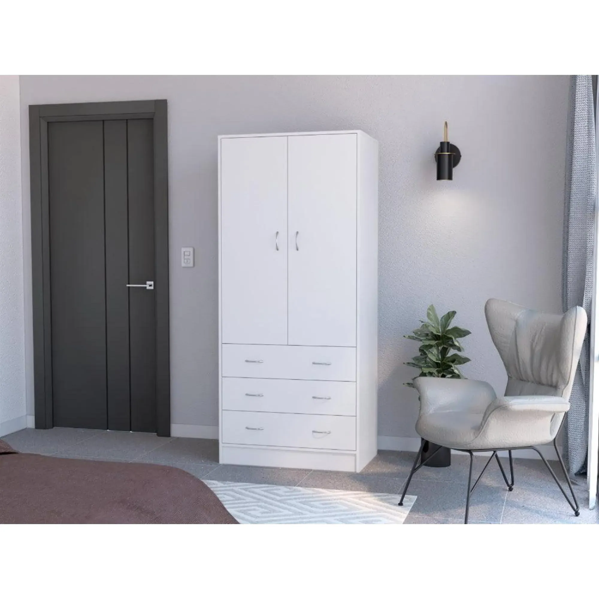 Closet Pilic, Blanco Duqueza, Tres Cajones Con Gran Capacidad De Almacenamiento ZF