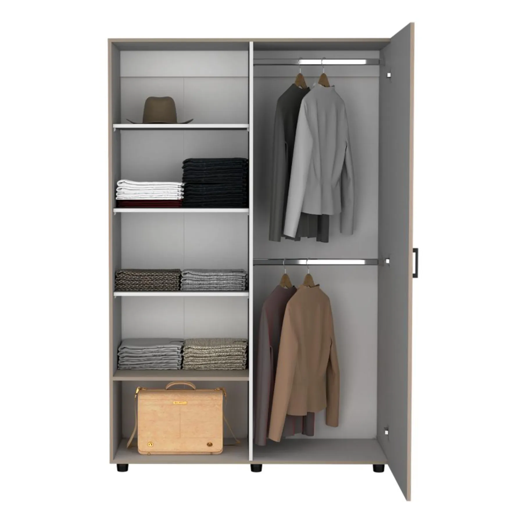 Closet Eco,  184x120 Bardolino y Blanco 