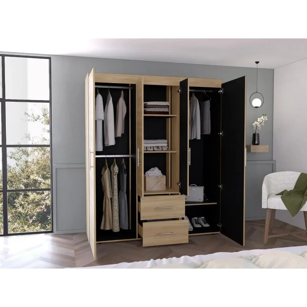 Closet Bariloche Eco 178x150, Fresno Europeo y Wengue