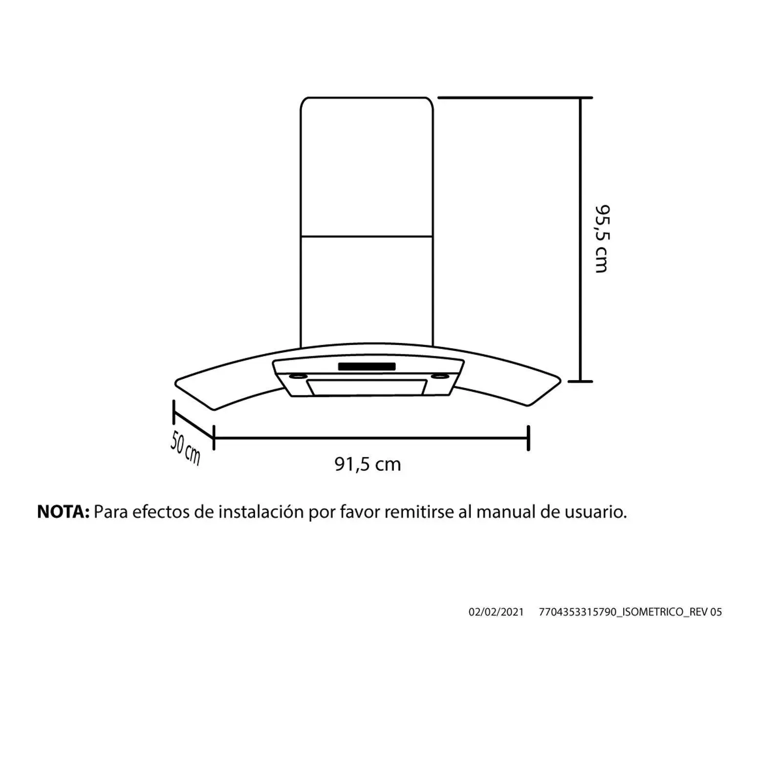 Campana Península Inox 90 cm 4 velocidades Haceb