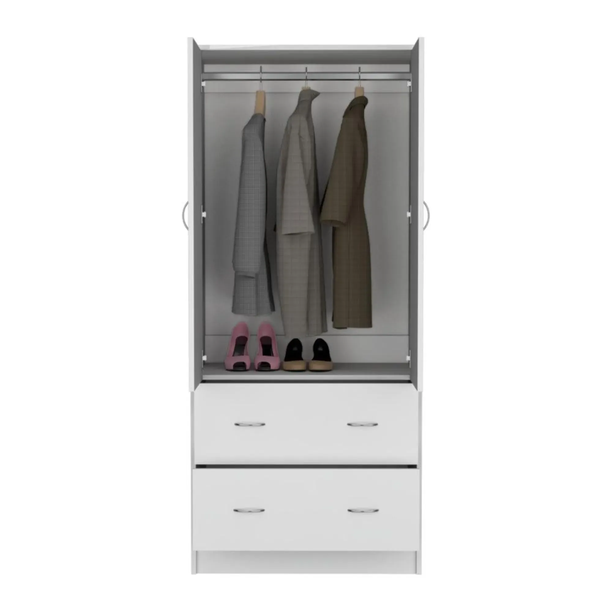 Closet Pilic, Blanco, Dos Cajones Con Gran Capacidad De Almacenamiento ZF