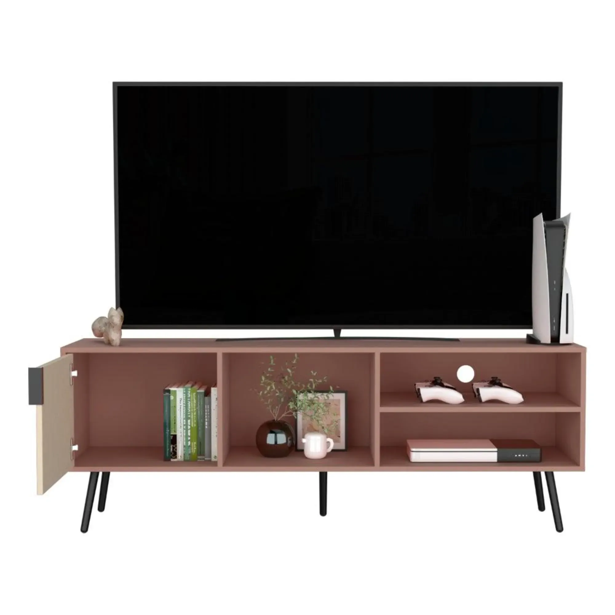 Mesa Para TV Vulanno, Arupo y Toquilla, Con Una Puerta Abatible 70"