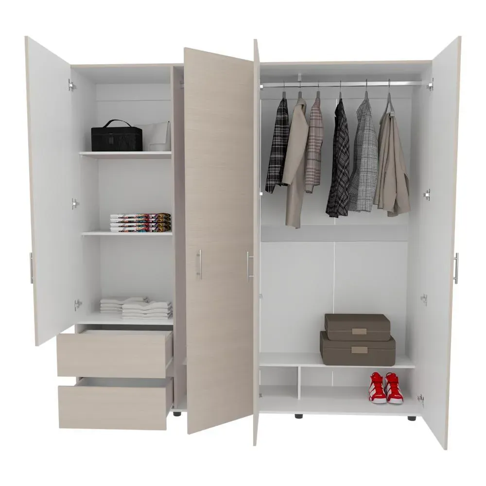 Closet Light 200, Nevado Y Blanco, Con Amplios Espacios De Almacenamiento