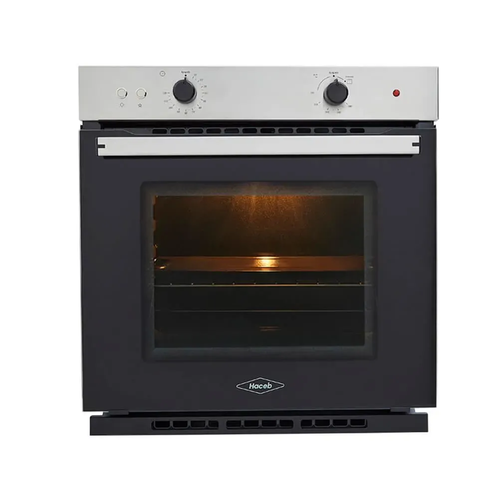 Horno Mixto Tofu 60 Cm Inox Con Vidrio Negro Gas Natural 120V Haceb