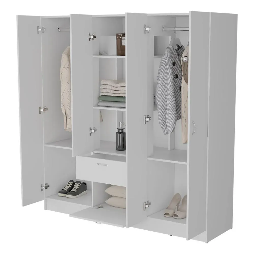 Closet Adira, Blanco, Con Siete Puertas Abatibles Y Un Cajon ZF