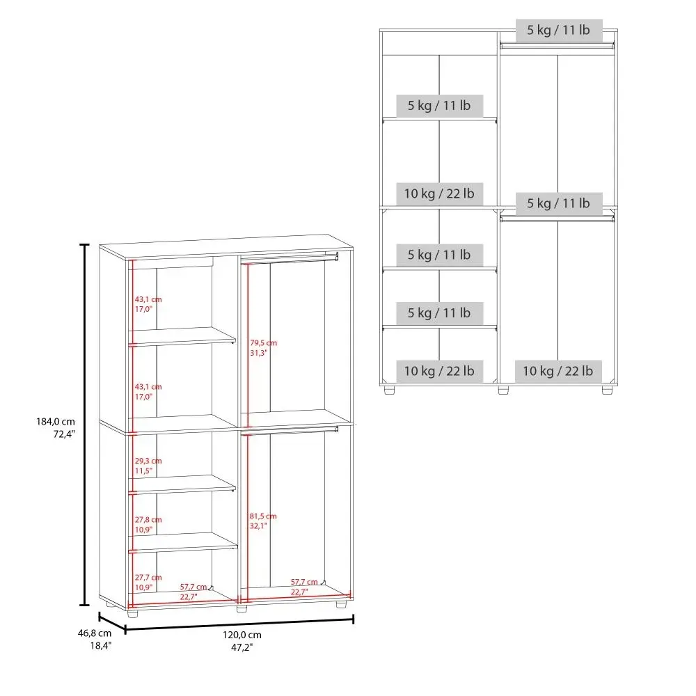 Closet Econo, Blanco Duqueza, Amplios Espacios Para Guardar Ropa ZF