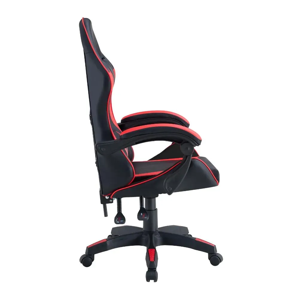 Silla Gamer Bmg-17, Negro Y Rojo, Con Cómodo Espaldar Y Rodachines