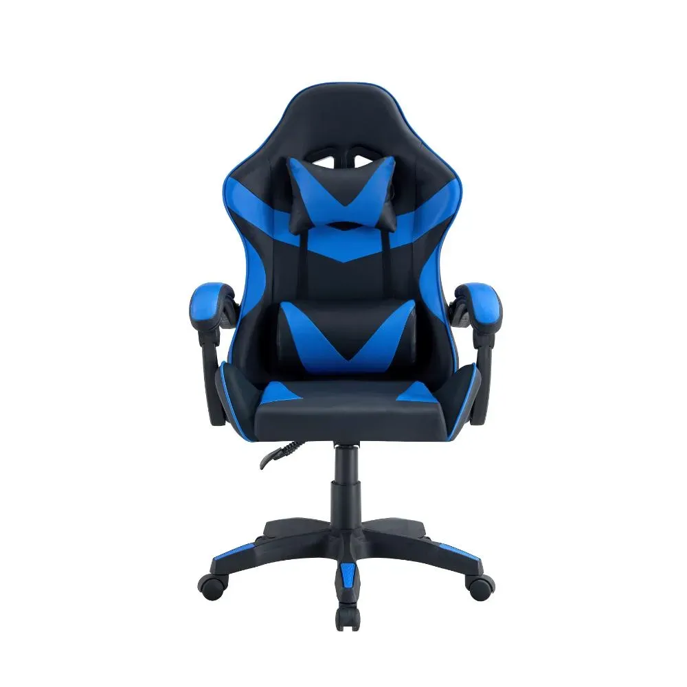 Silla Gamer Bmg-17, Negro Y Azul, Con Cómodo Espaldar Y Rodachines