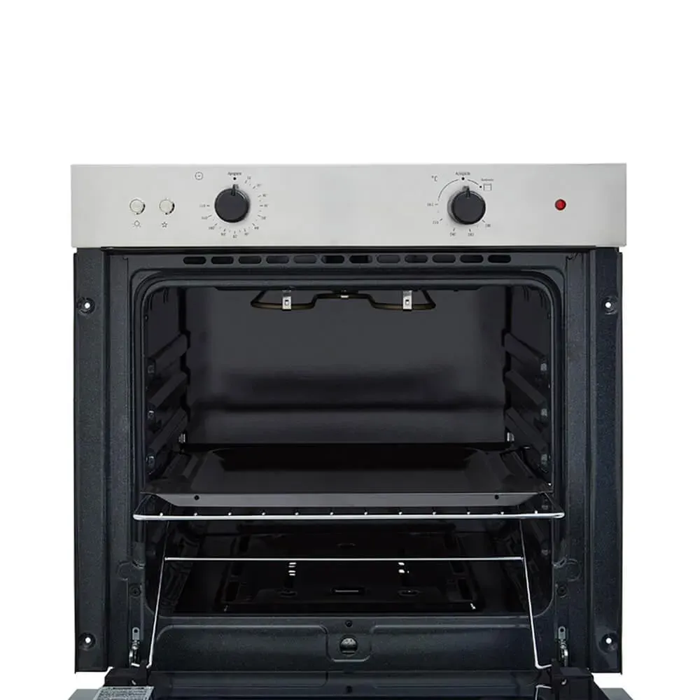 Horno Mixto Tofu 60 Cm Inox Con Vidrio Negro Gas Natural 120V Haceb