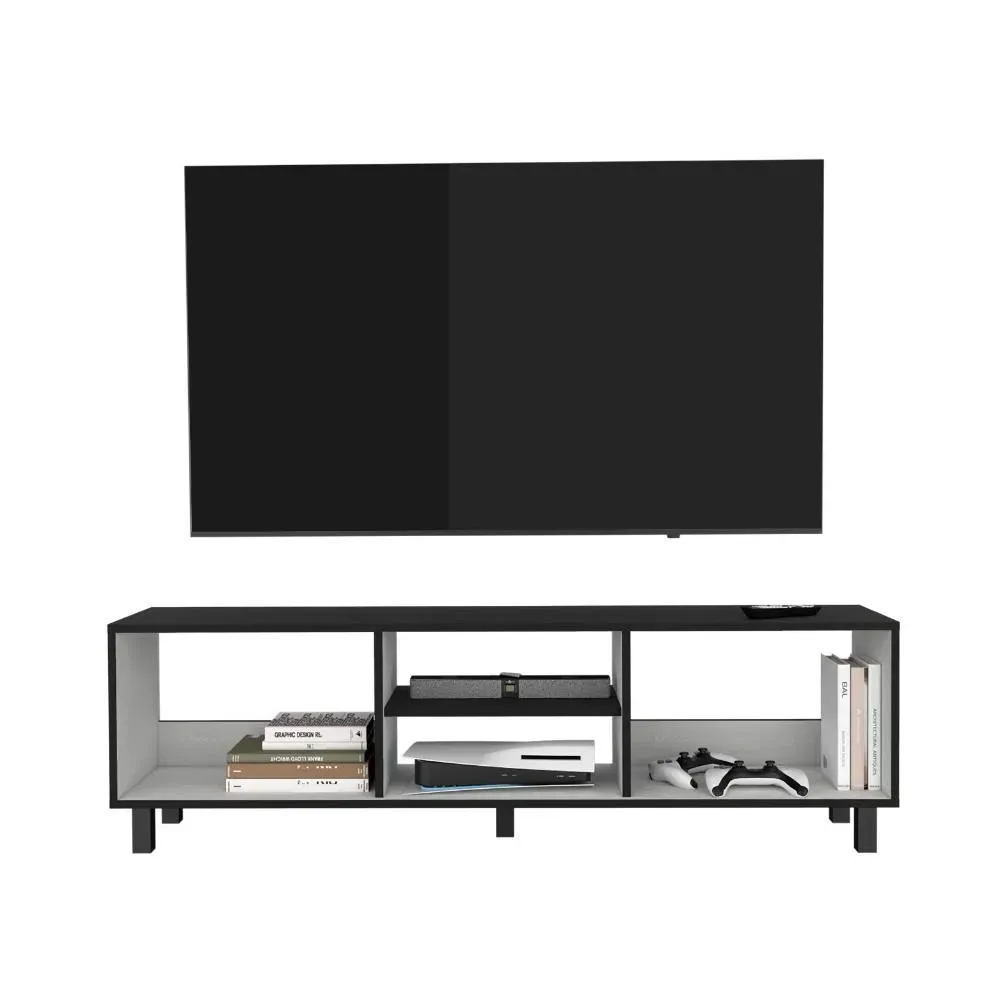 Mesa Para Tv Tunez, Wengue Y Blanco, Para Televisor Hasta 70 Pulgadas