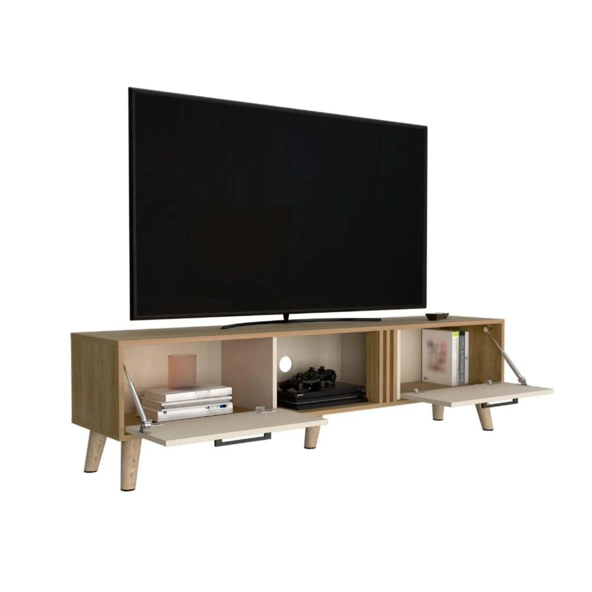 Mesa para TV Vanez, Capri y Fresno Europeo, Con Dos Puertas Abatibles 70"