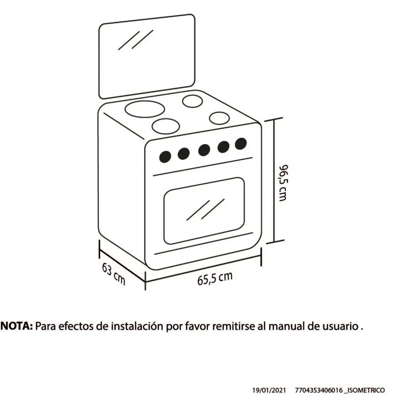 Estufa Orégano Haceb 60 Cms Negra Gas Propano