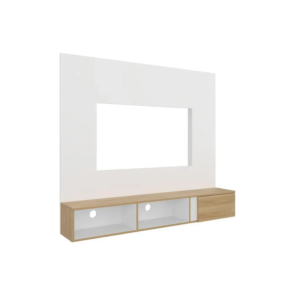 Panel para TV Light, Blanco Duqueza Y Fresno Europeo