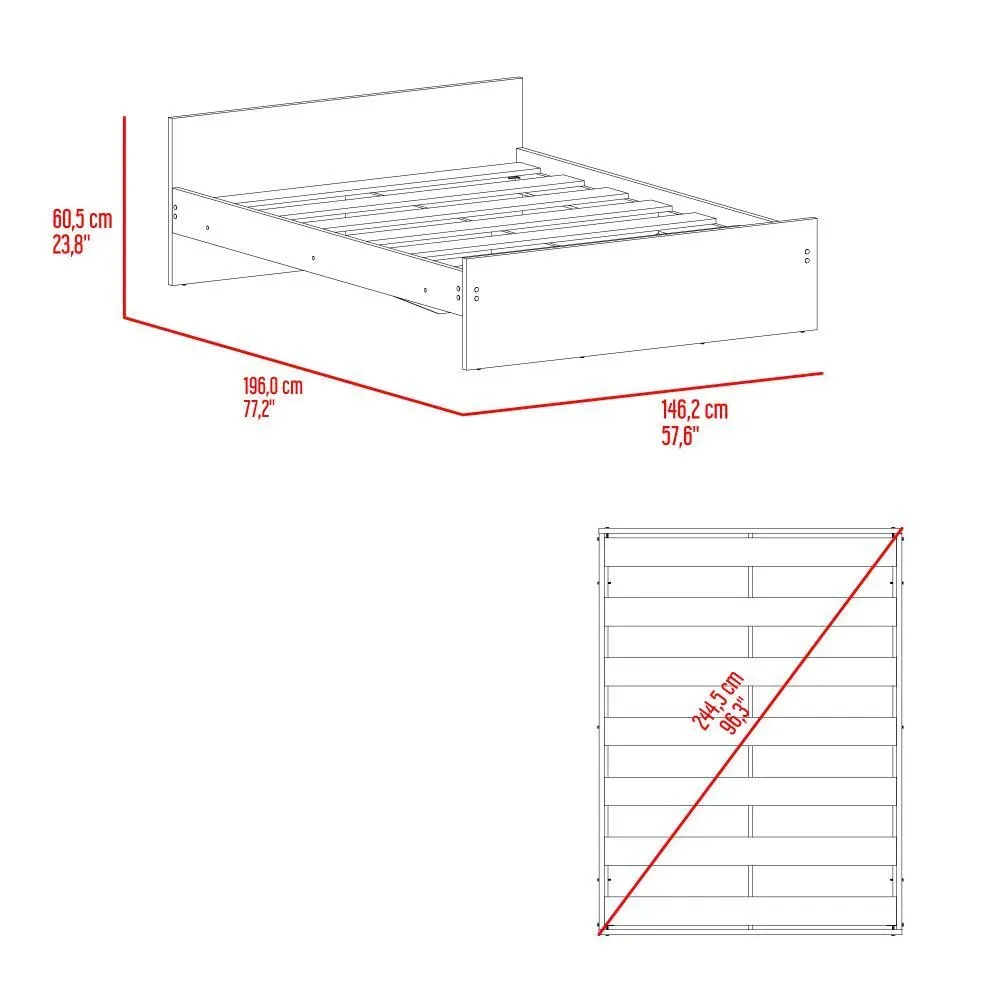 Cama Doble Cley, Fresno Europeo Y Wengue